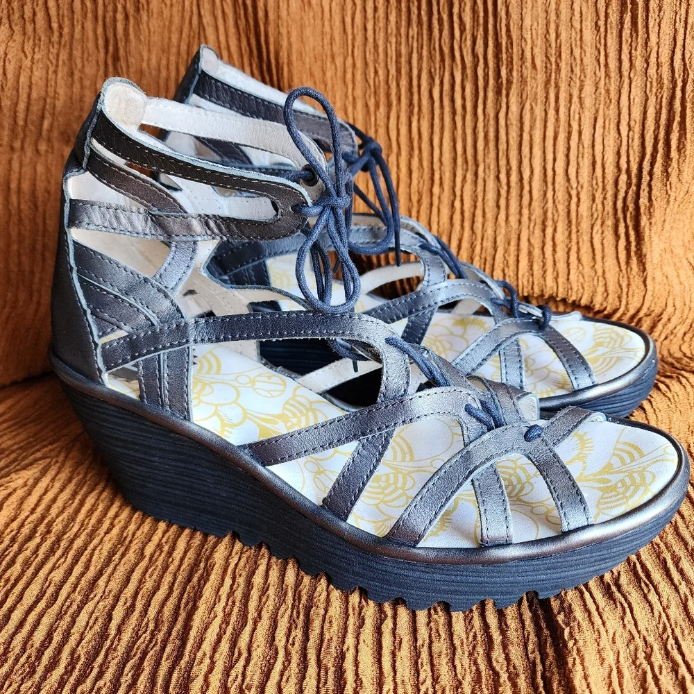 Fly London Yuke Wedge Sandals - Picture 7 of 7